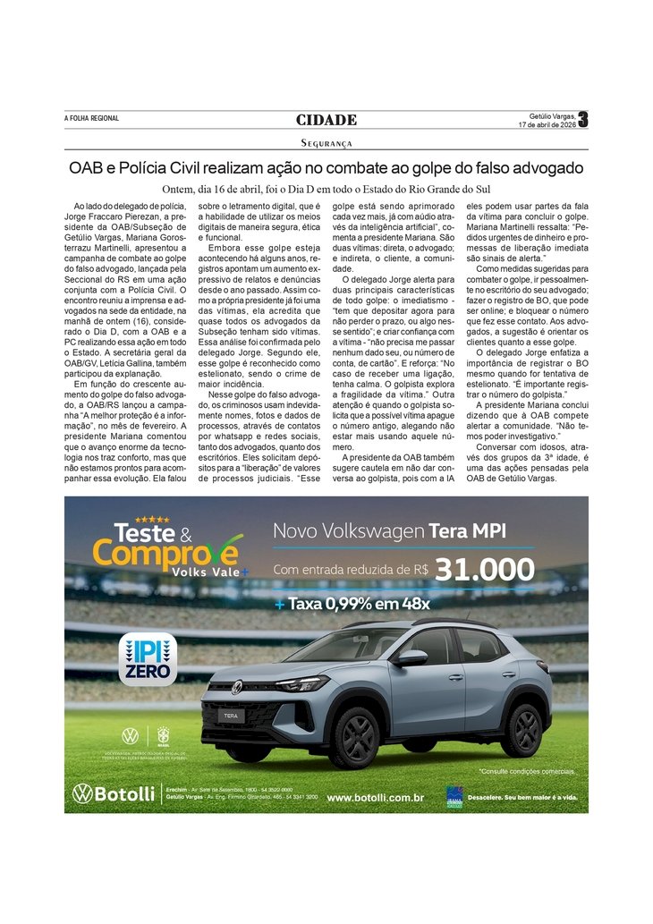 OAB e Polícia Civil realizam ação no combate ao golpe do falso advogado