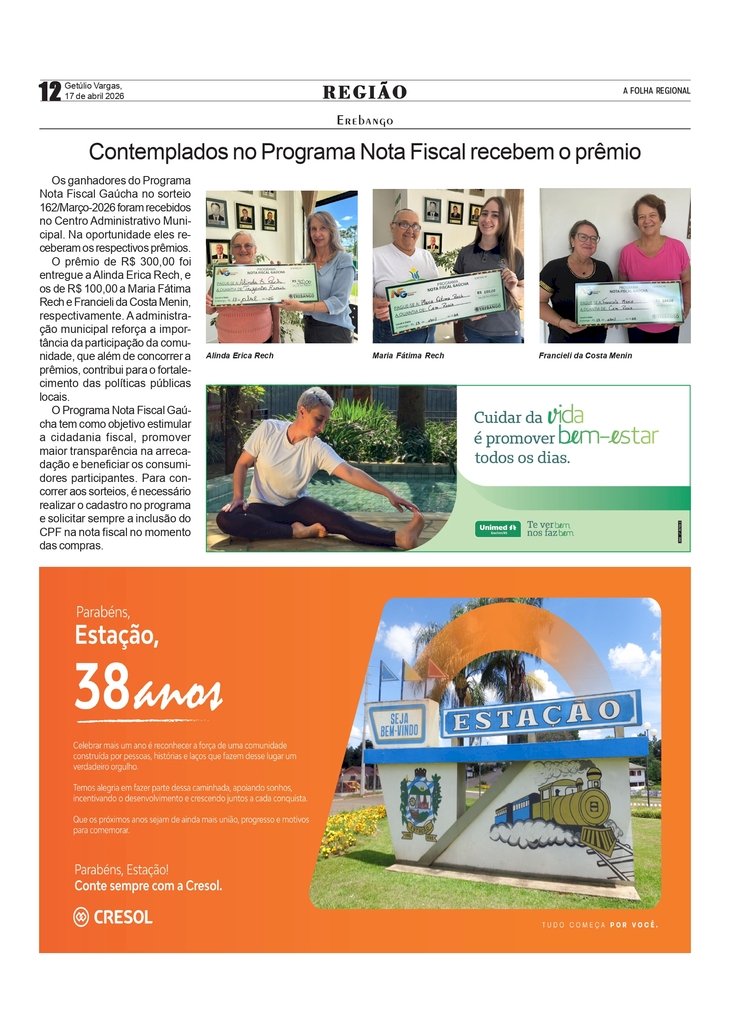 Contemplados no Programa Nota Fiscal recebem o prêmio em Erebango