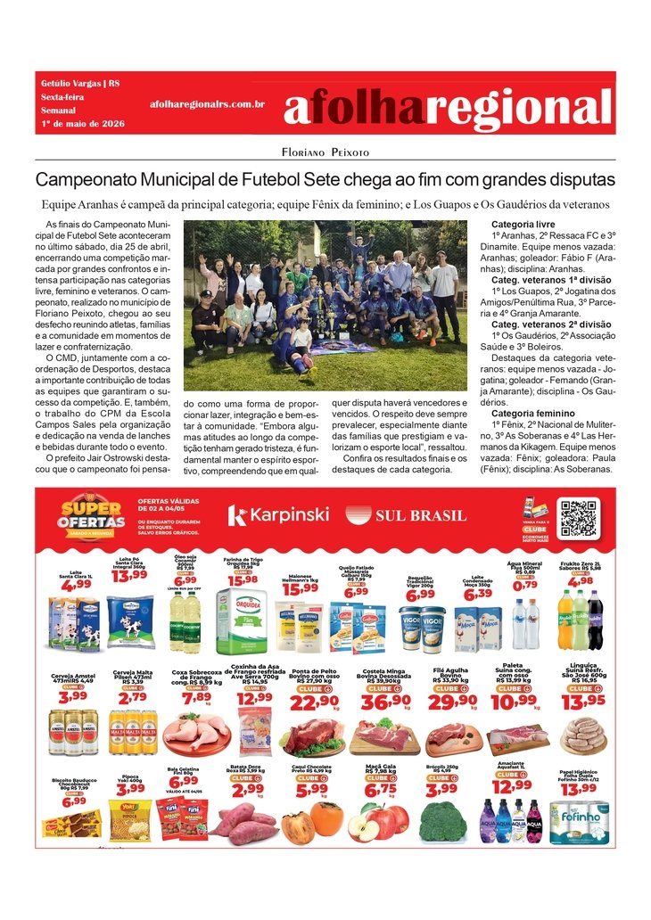 Campeonato Municipal de Futebol Sete de Floriano Peixoto chega ao fim com grandes disputas