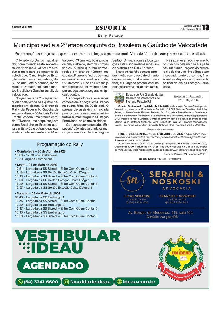 Rally Estação - Município sedia a 2ª etapa conjunta do Brasileiro e Gaúcho de Velocidade