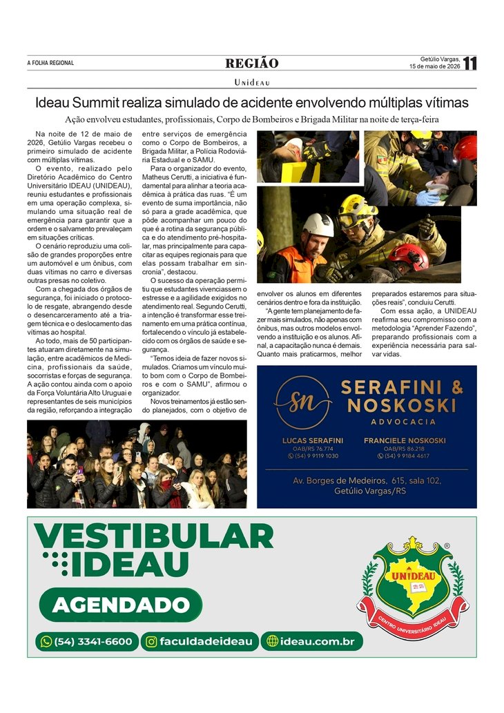 Ideau Summit realiza simulado de acidente envolvendo múltiplas vítimas