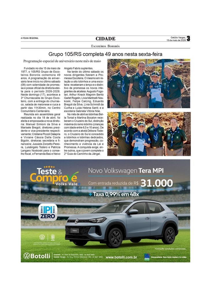 Escoteiros Bororós - Grupo 105/RS completa 49 anos nesta sexta-feira