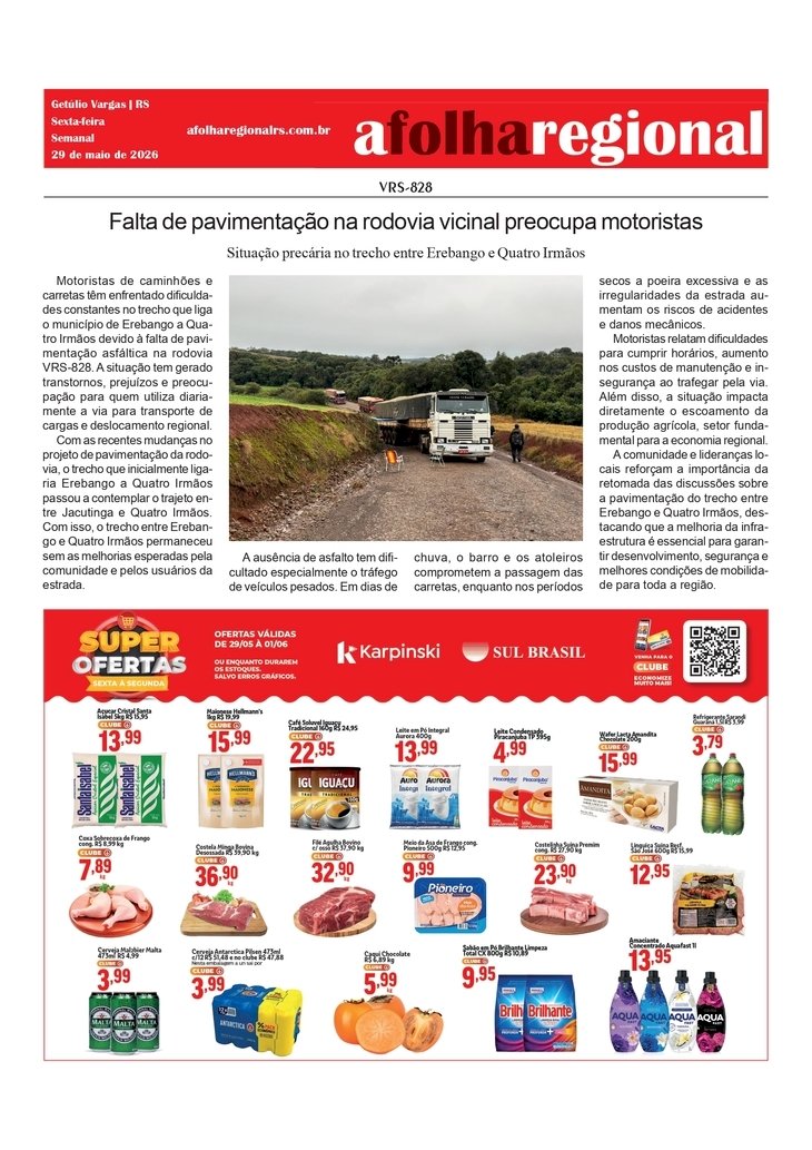 VRS-828 - Falta de pavimentação na rodovia vicinal preocupa motoristas