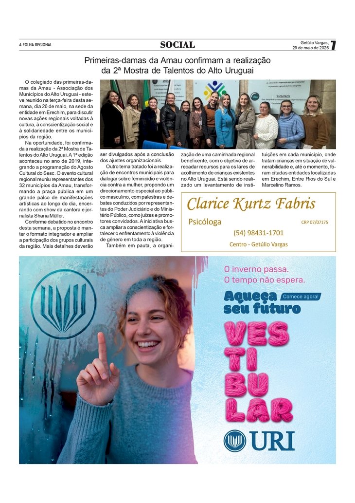 Social, por Anissara Zir. Edição de 29/5/2026.