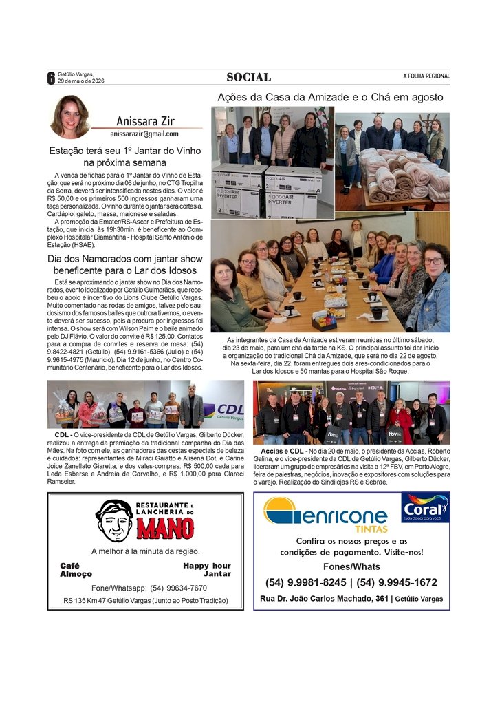Social, por Anissara Zir. Edição de 29/5/2026.