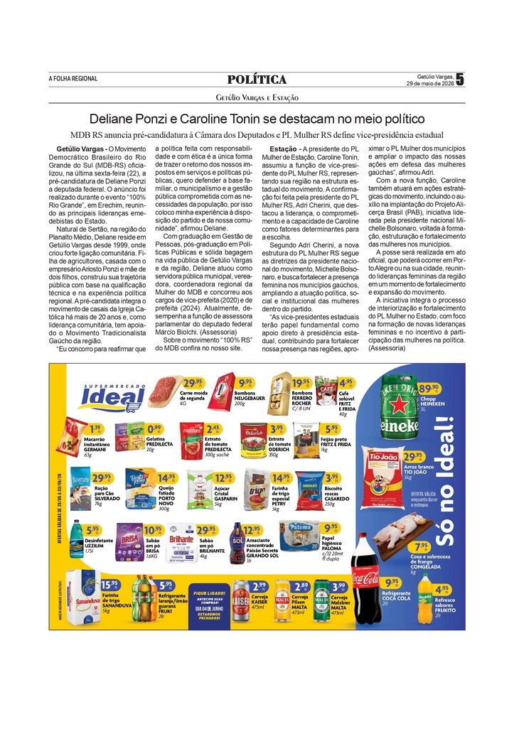 Deliane Ponzi e Caroline Tonin se destacam no meio político