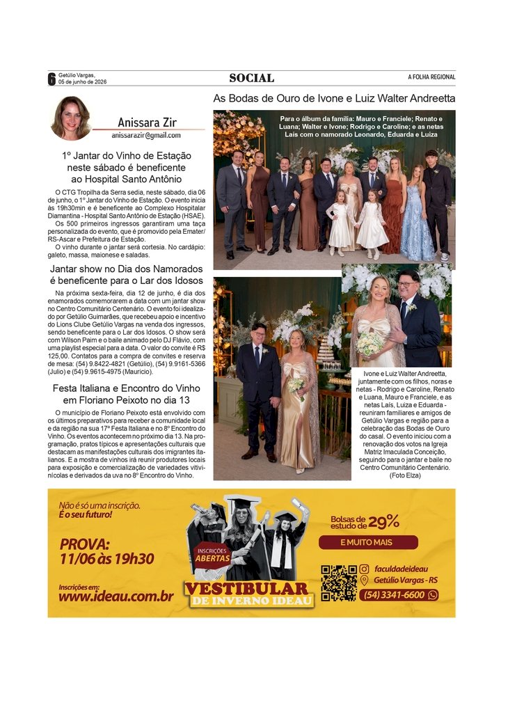 Social, por Anissara Zir. Edição de 05/6/2026.