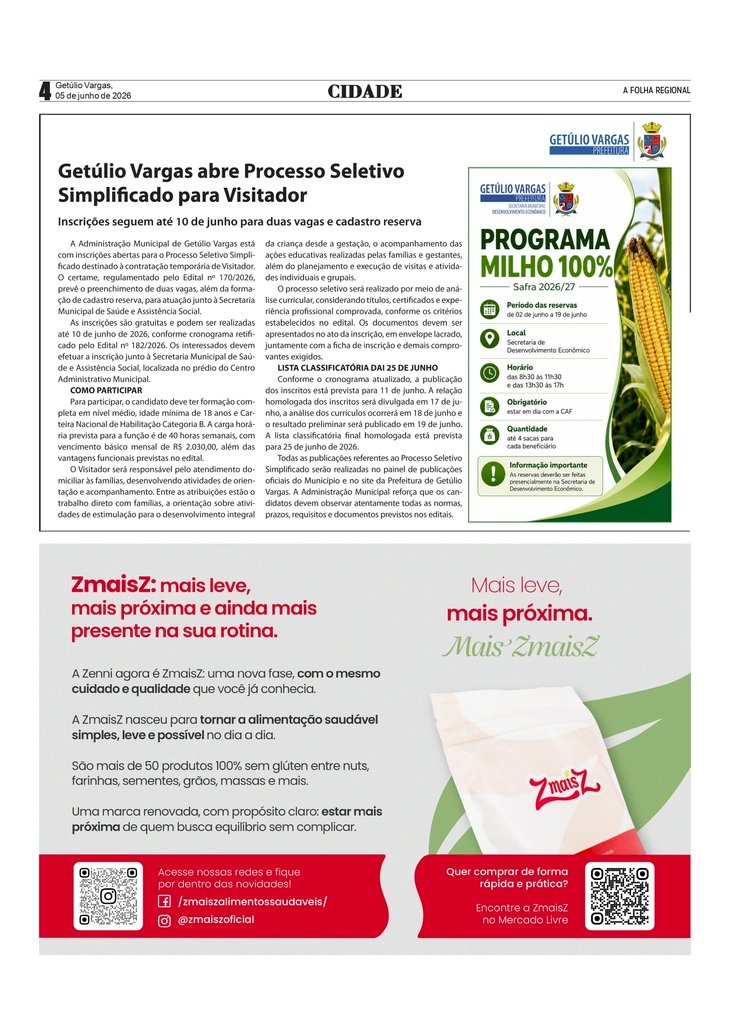 Getúlio Vargas abre Processo Seletivo Simplificado para Visitador