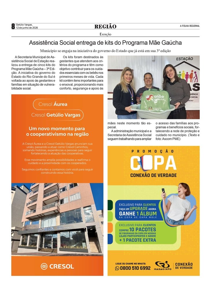 Assistência Social de Estação  entrega de kits do Programa Mãe Gaúcha