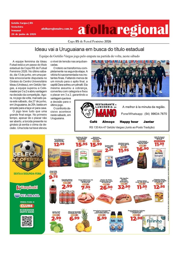 Ideau vai a Uruguaiana em busca do título estadual da Copa RS