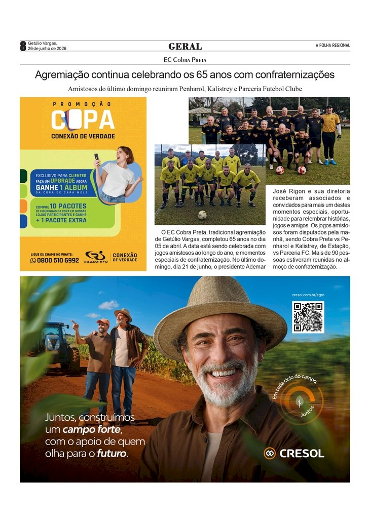 EC Cobra Preta continua celebrando os 65 anos com confraternizações