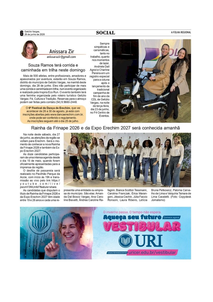 Social, por Anissara Zir – Edição de 26/6/2026 