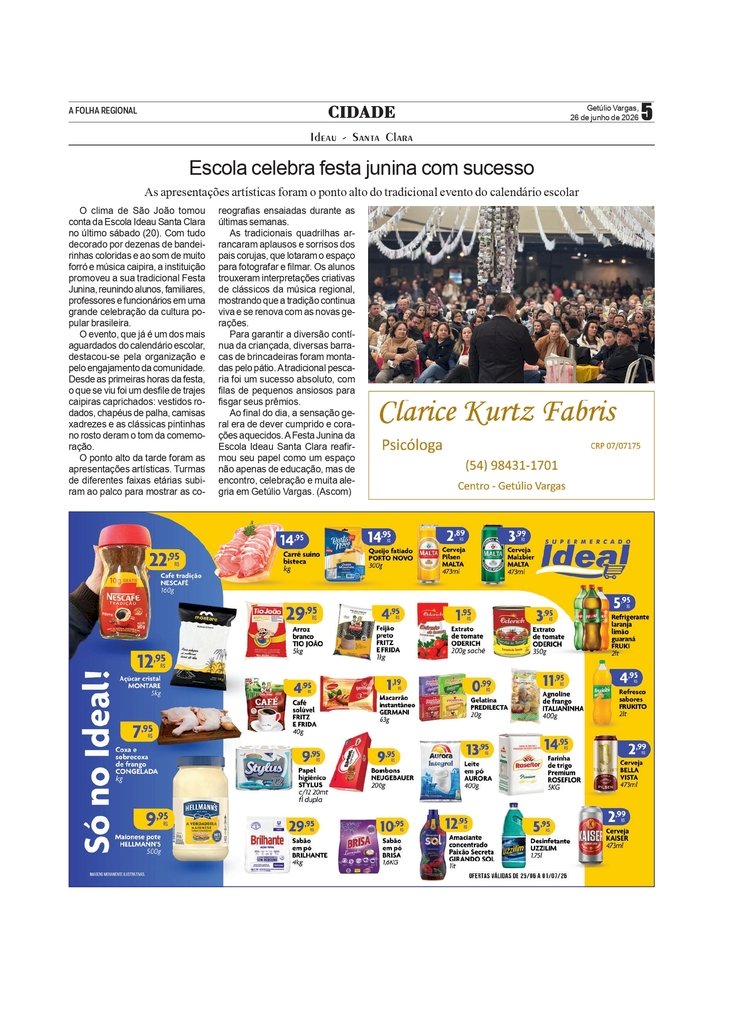 Ideau - Santa Clara celebra festa junina com sucesso