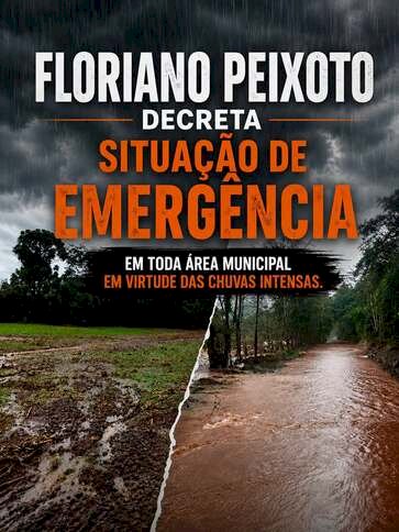 Município decreta situação de emergência após avaliação dos danos causados pelas chuvas intensas