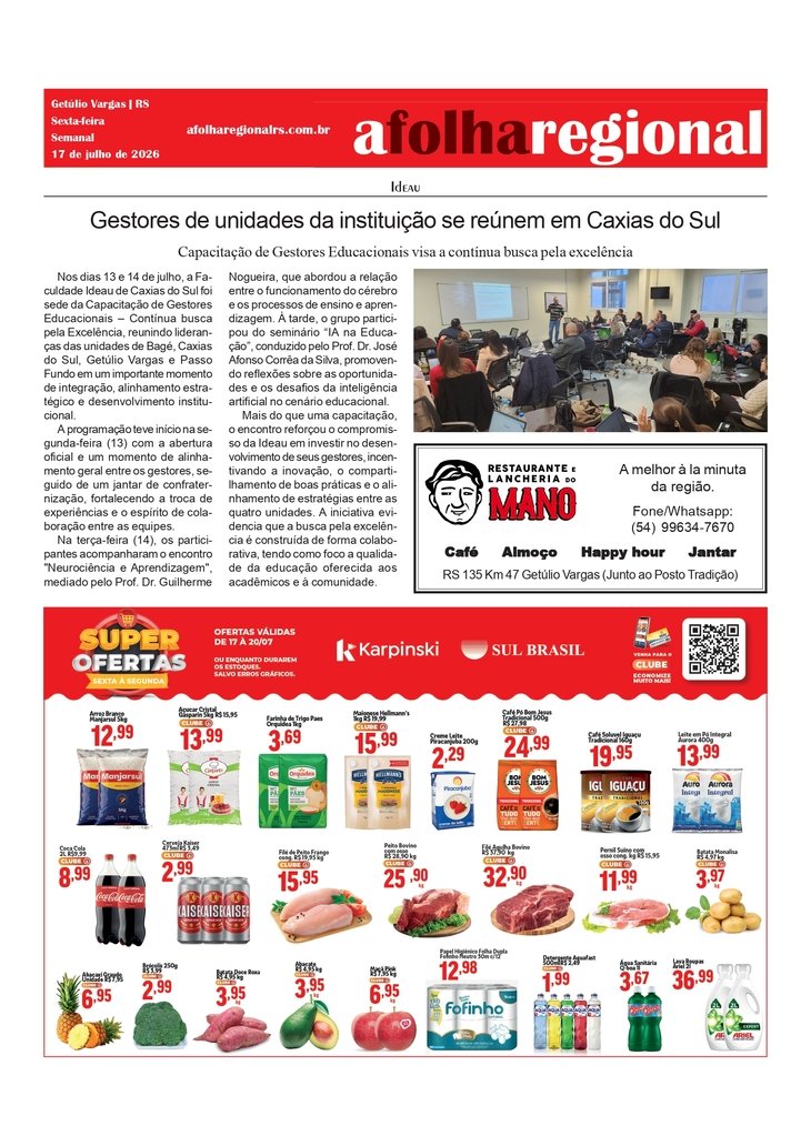 Gestores de unidades da IDEAU se reúnem em Caxias do Sul