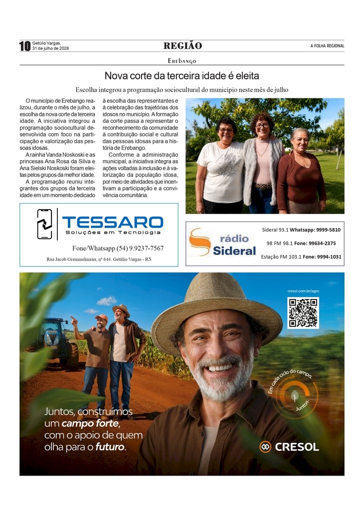 Nova corte da terceira idade é eleita em Erebango