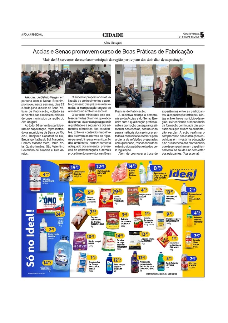 Accias e Senac promovem curso de Boas Práticas de Fabricação