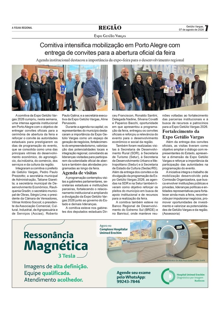 Comitiva intensifica mobilização em Porto Alegre com entrega de convites para a abertura oficial da  Expo Getúlio Vargas