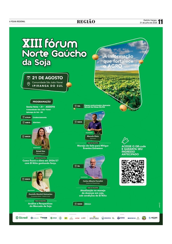 Berço do Plantio Direto recebe XIII Fórum Norte Gaúcho da Soja na próxima sexta-feira