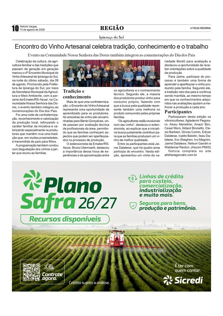 Encontro do Vinho Artesanal celebra tradição, conhecimento e o trabalho em Ipiranga do Sul