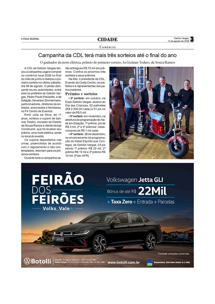 Campanha da CDL terá mais três sorteios até o final do ano