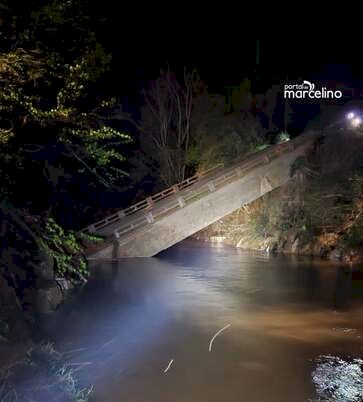 Ponte do distrito de Suzana em Marcelino Ramos desaba