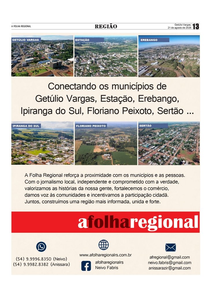 Jornal A Folha Regional: integrar para avançar.