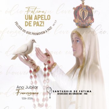 Identidade visual da 75ª Romaria de Fátima em Erechim une devoção mariana e espiritualidade franciscana