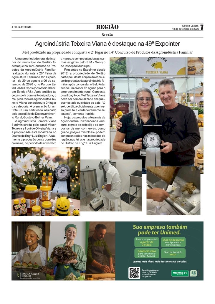 Agroindústria Teixeira Viana, de Sertão, é destaque na 49ª Expointer