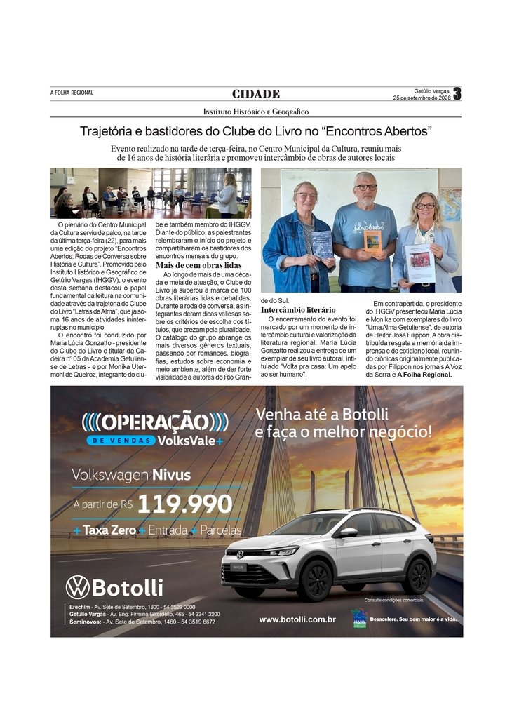 Trajetória e bastidores do Clube do Livro no “Encontros Abertos” do Instituto Histórico