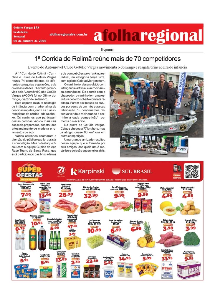 1ª Corrida de Rolimã reúne mais de 70 competidores