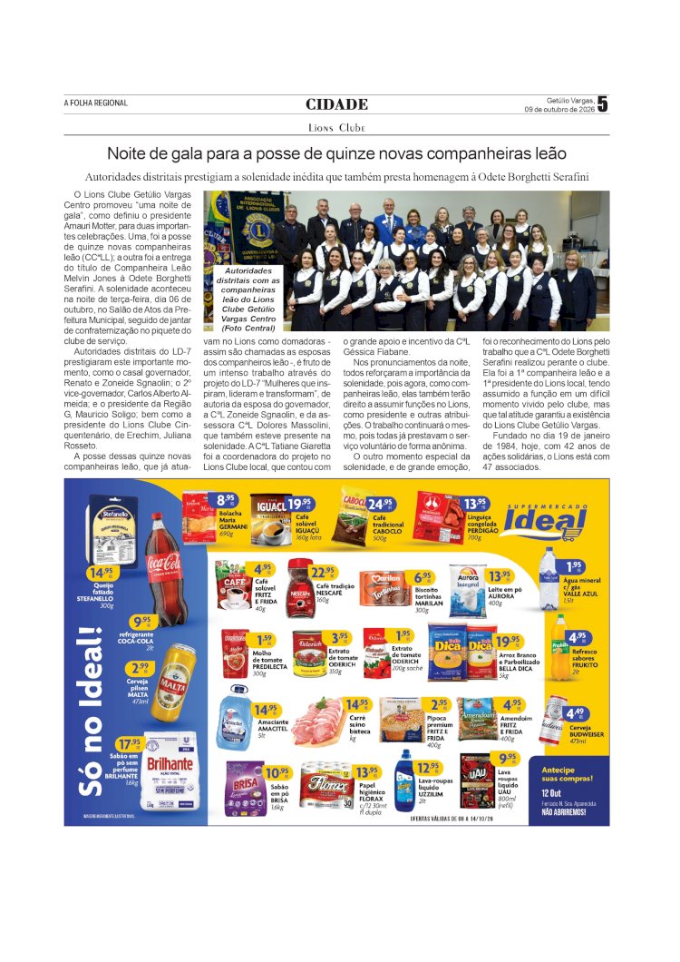Lions Clube - Noite de gala para a posse de quinze novas companheiras leão