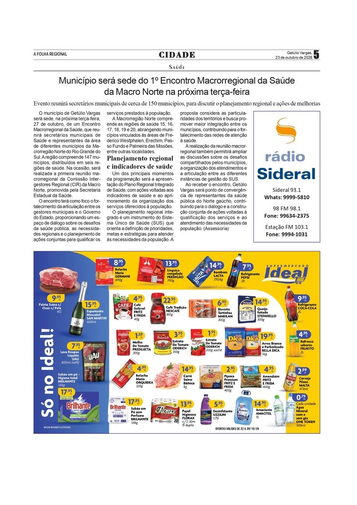 Getúlio Vargas sediará 1º Encontro Macrorregional da Saúde da Macro Norte no dia 27 de outubro.