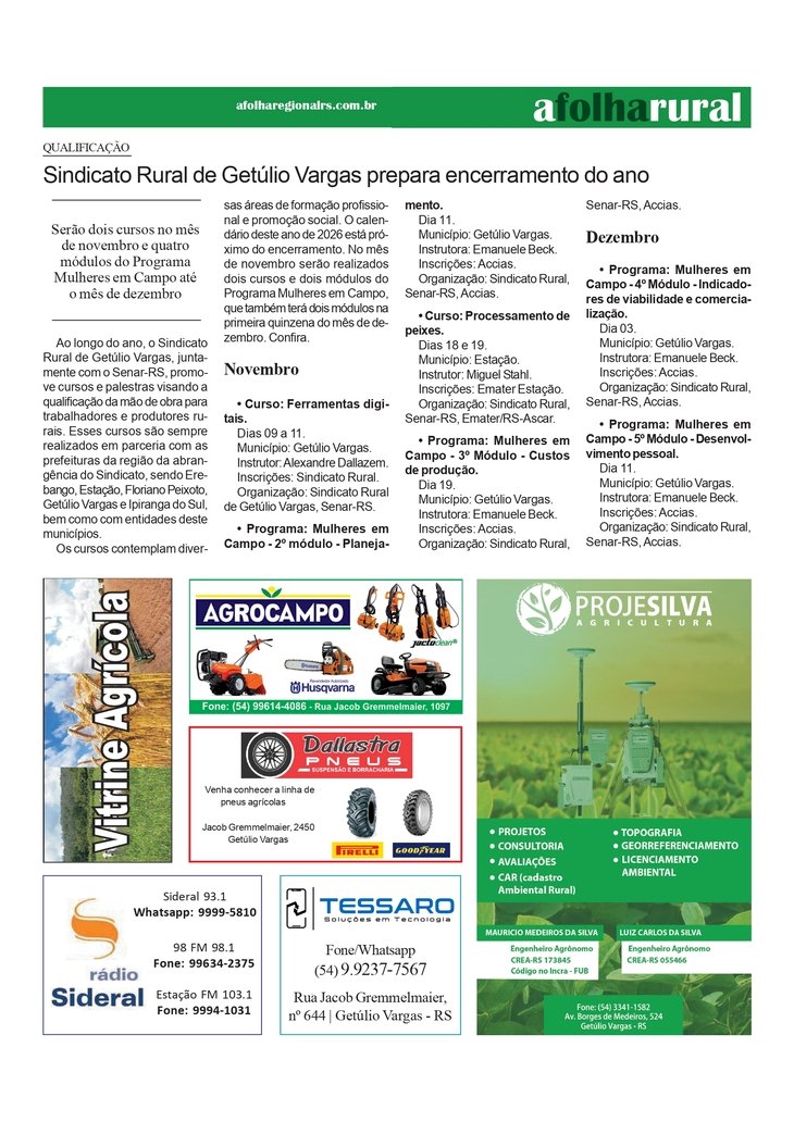 Sindicato Rural de Getúlio Vargas prepara encerramento do ano